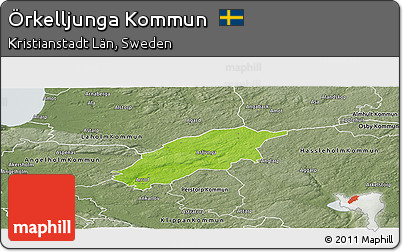 Physical Panoramic Map of Örkelljunga Kommun, semi-desaturated