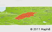 Political Panoramic Map of Örkelljunga Kommun, physical outside