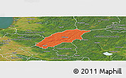 Political Panoramic Map of Örkelljunga Kommun, satellite outside