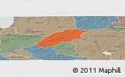 Political Panoramic Map of Örkelljunga Kommun, semi-desaturated