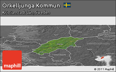 Satellite Panoramic Map of Örkelljunga Kommun, desaturated