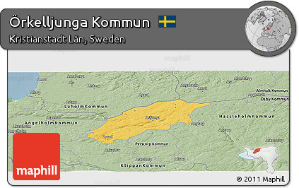 Savanna Style Panoramic Map of Örkelljunga Kommun