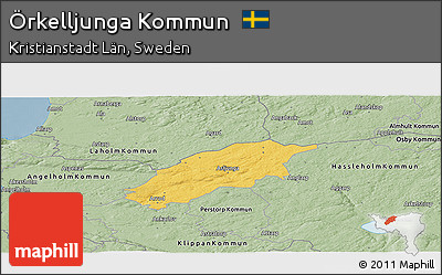 Savanna Style Panoramic Map of Örkelljunga Kommun
