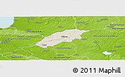 Shaded Relief Panoramic Map of Örkelljunga Kommun, physical outside