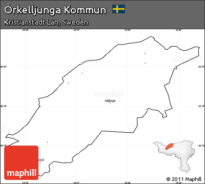 Blank Simple Map of Örkelljunga Kommun, cropped outside