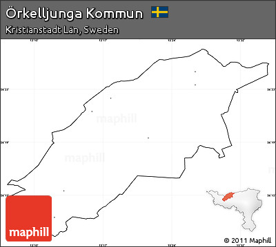 Blank Simple Map of Örkelljunga Kommun, cropped outside, no labels