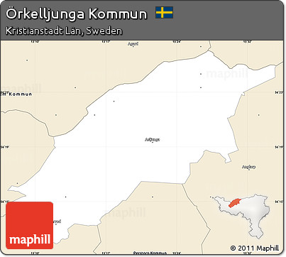 Classic Style Simple Map of Örkelljunga Kommun