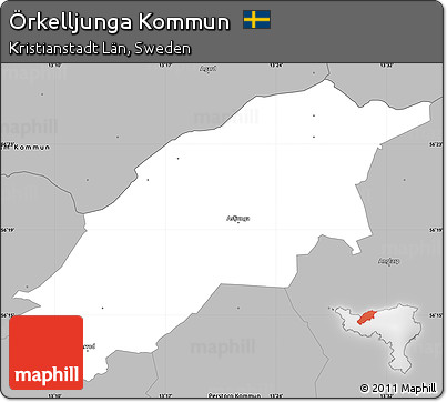 Gray Simple Map of Örkelljunga Kommun