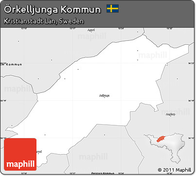 Silver Style Simple Map of Örkelljunga Kommun
