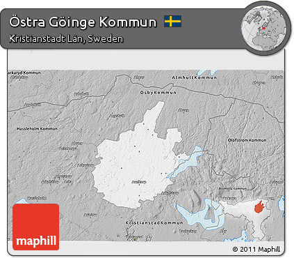 Gray 3D Map of Östra Göinge Kommun