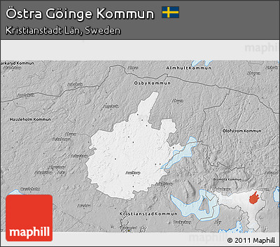 Gray 3D Map of Östra Göinge Kommun