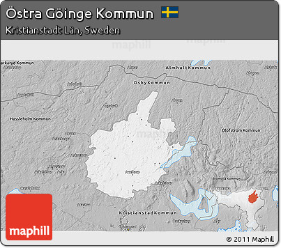 Gray 3D Map of Östra Göinge Kommun