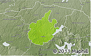 Physical 3D Map of Östra Göinge Kommun, semi-desaturated