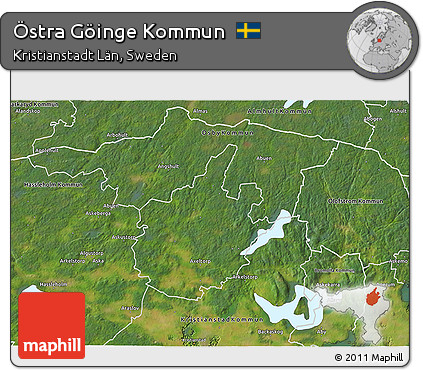 Satellite 3D Map of Östra Göinge Kommun