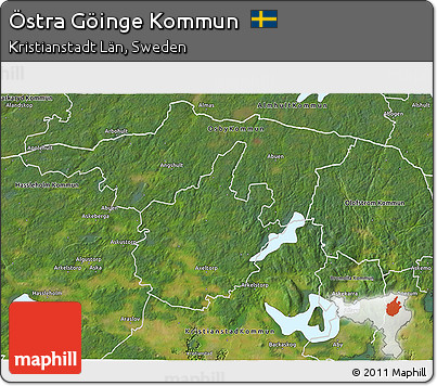 Satellite 3D Map of Östra Göinge Kommun