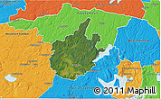 Satellite 3D Map of Östra Göinge Kommun, political outside