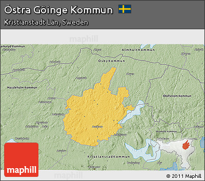 Savanna Style 3D Map of Östra Göinge Kommun