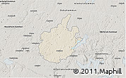 Shaded Relief 3D Map of Östra Göinge Kommun, semi-desaturated