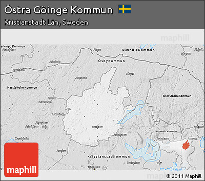 Silver Style 3D Map of Östra Göinge Kommun