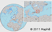 Gray Location Map of Östra Göinge Kommun