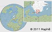 Savanna Style Location Map of Östra Göinge Kommun, highlighted country, hill shading