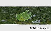 Satellite Panoramic Map of Östra Göinge Kommun, darken