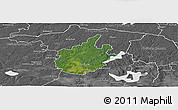 Satellite Panoramic Map of Östra Göinge Kommun, desaturated