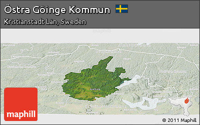 Satellite Panoramic Map of Östra Göinge Kommun, lighten
