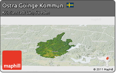 Satellite Panoramic Map of Östra Göinge Kommun, lighten