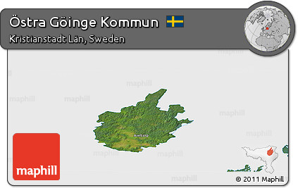 Satellite Panoramic Map of Östra Göinge Kommun, single color outside