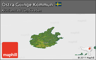 Satellite Panoramic Map of Östra Göinge Kommun, single color outside