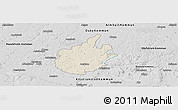 Shaded Relief Panoramic Map of Östra Göinge Kommun, desaturated
