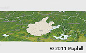 Shaded Relief Panoramic Map of Östra Göinge Kommun, satellite outside