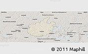 Shaded Relief Panoramic Map of Östra Göinge Kommun, semi-desaturated