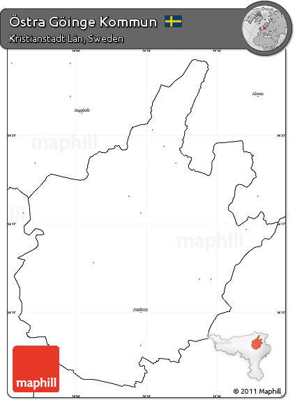 Blank Simple Map of Östra Göinge Kommun