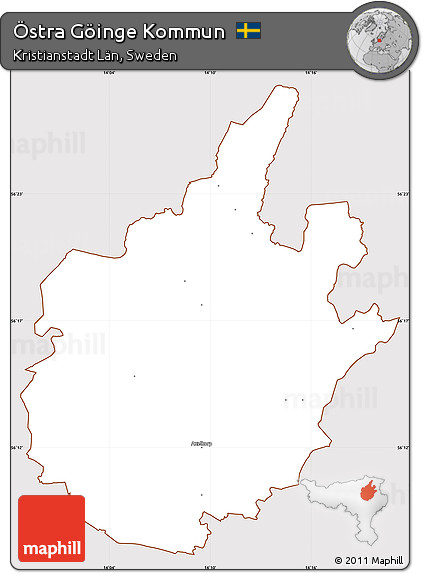 Classic Style Simple Map of Östra Göinge Kommun, cropped outside