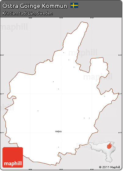 Classic Style Simple Map of Östra Göinge Kommun, cropped outside