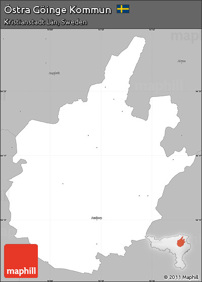 Gray Simple Map of Östra Göinge Kommun