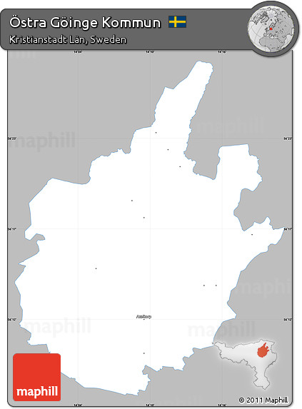 Gray Simple Map of Östra Göinge Kommun, single color outside