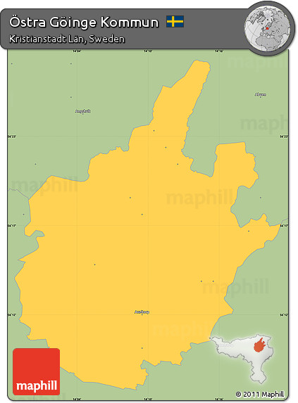 Savanna Style Simple Map of Östra Göinge Kommun