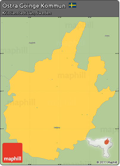Savanna Style Simple Map of Östra Göinge Kommun