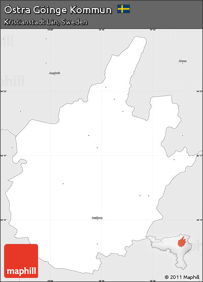 Silver Style Simple Map of Östra Göinge Kommun
