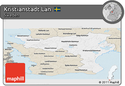 Classic Style Panoramic Map of Kristianstadt Län