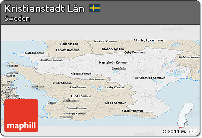 Classic Style Panoramic Map of Kristianstadt Län