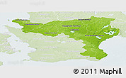Physical Panoramic Map of Kristianstadt Län, lighten