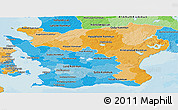 Political Shades Panoramic Map of Kristianstadt Län