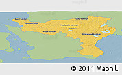 Savanna Style Panoramic Map of Kristianstadt Län, single color outside