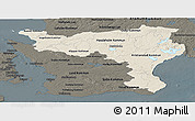 Shaded Relief Panoramic Map of Kristianstadt Län, darken