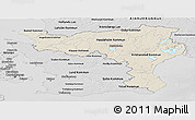 Shaded Relief Panoramic Map of Kristianstadt Län, desaturated