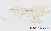 Shaded Relief Panoramic Map of Kristianstadt Län, lighten